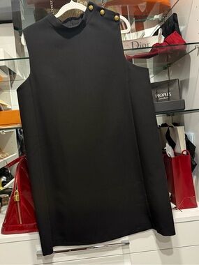 Zara Black Mini Dress with Gold Buttons